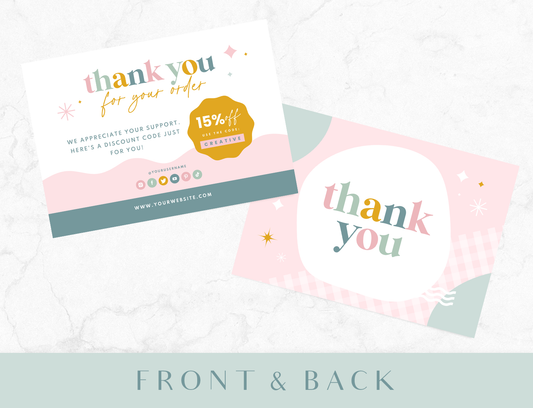 Pastel Thank You Card Template