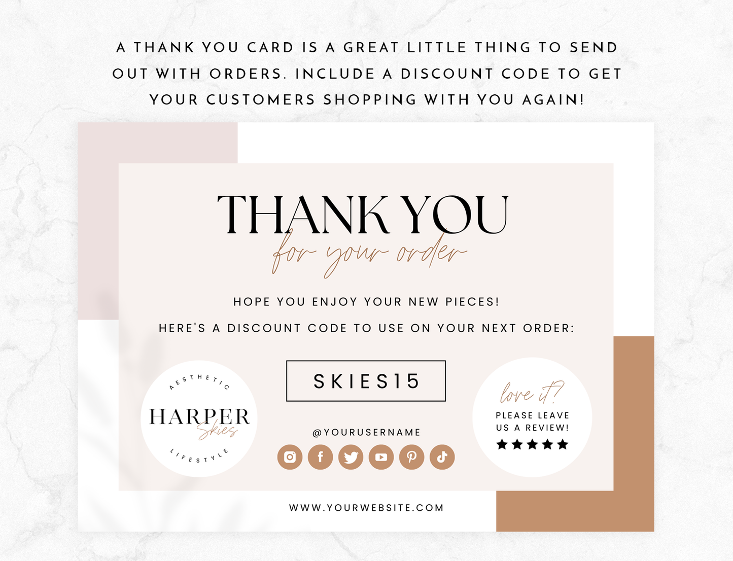 Minimal Neutral Thank You Card Template