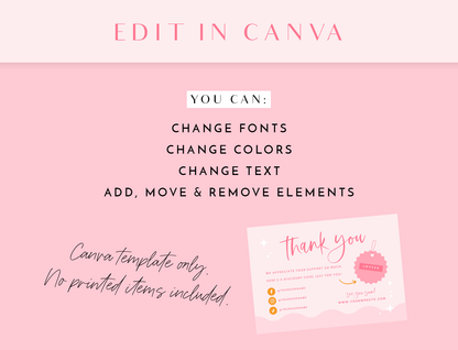 Pink Thank You Card Template