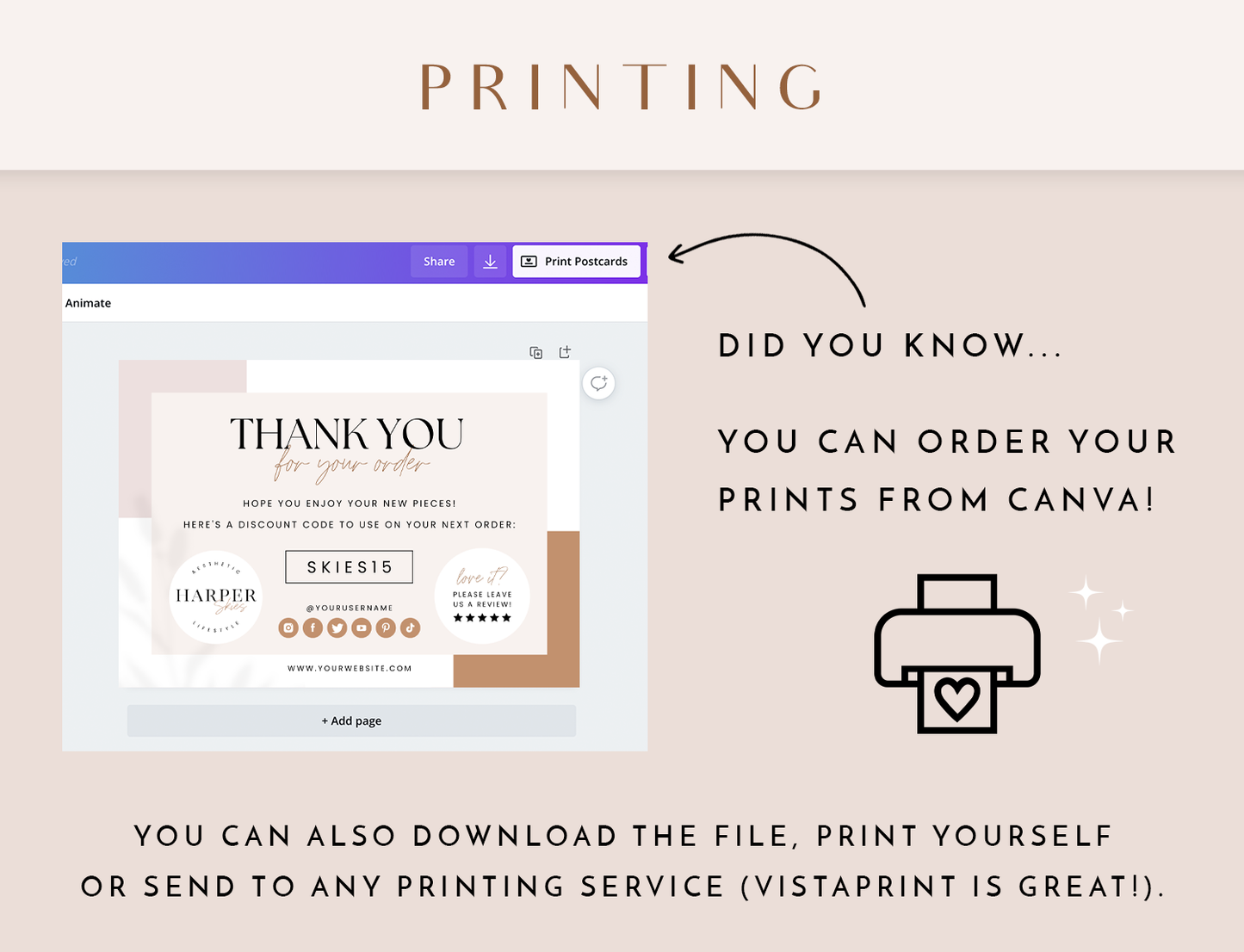 Minimal Neutral Thank You Card Template