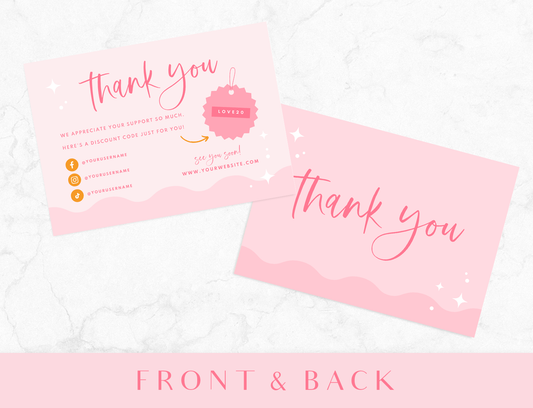 Pink Thank You Card Template