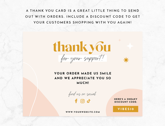 Sunshine Vibes Thank You Card Template