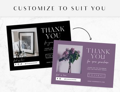 Luxe Black Thank You Card Template