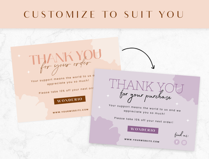 Blush Wonder Thank You Card Template