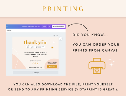 Sunshine Vibes Thank You Card Template