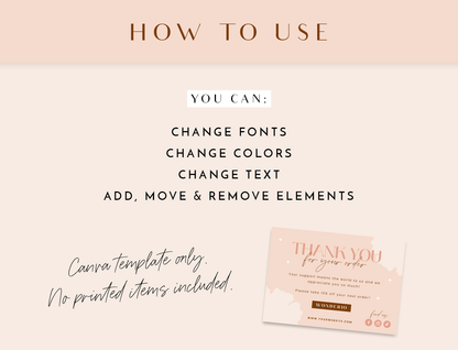 Blush Wonder Thank You Card Template