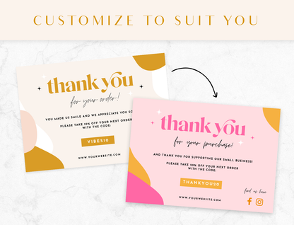Boho Thank You Card Template