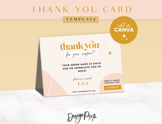 Sunshine Vibes Thank You Card Template