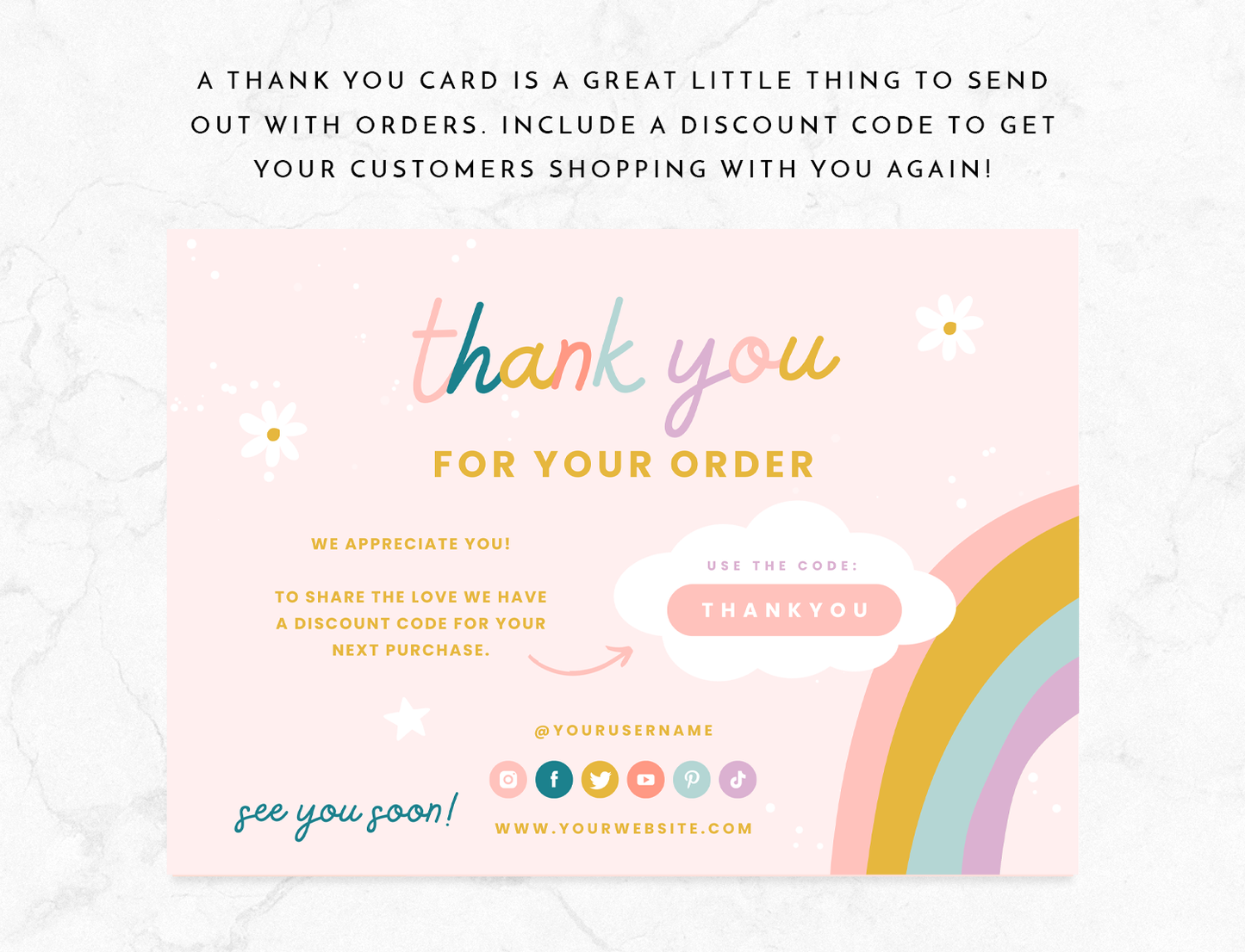 Shine Sista Thank You Card Template