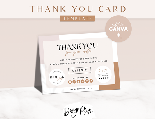 Minimal Neutral Thank You Card Template