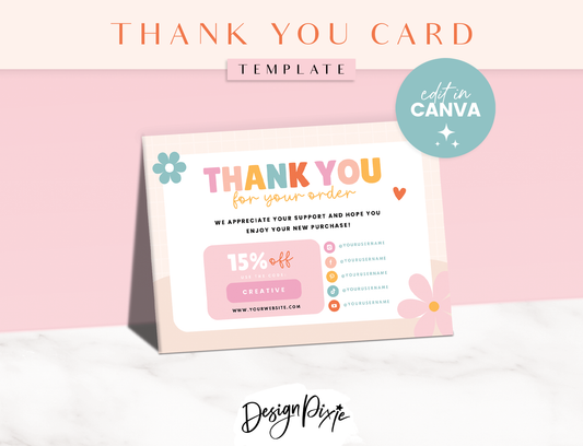 So Stitch Thank You Card Template